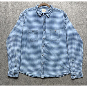 Faherty Brand Shirt Mens XL Blue Gingham Check Long Sleeve Button Front